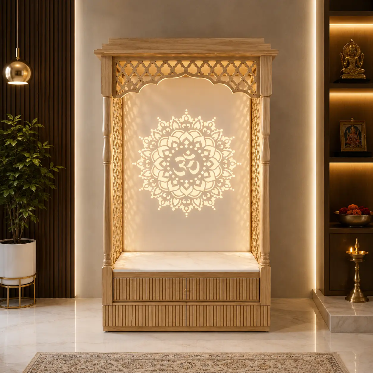 Luxury Corian Mandir