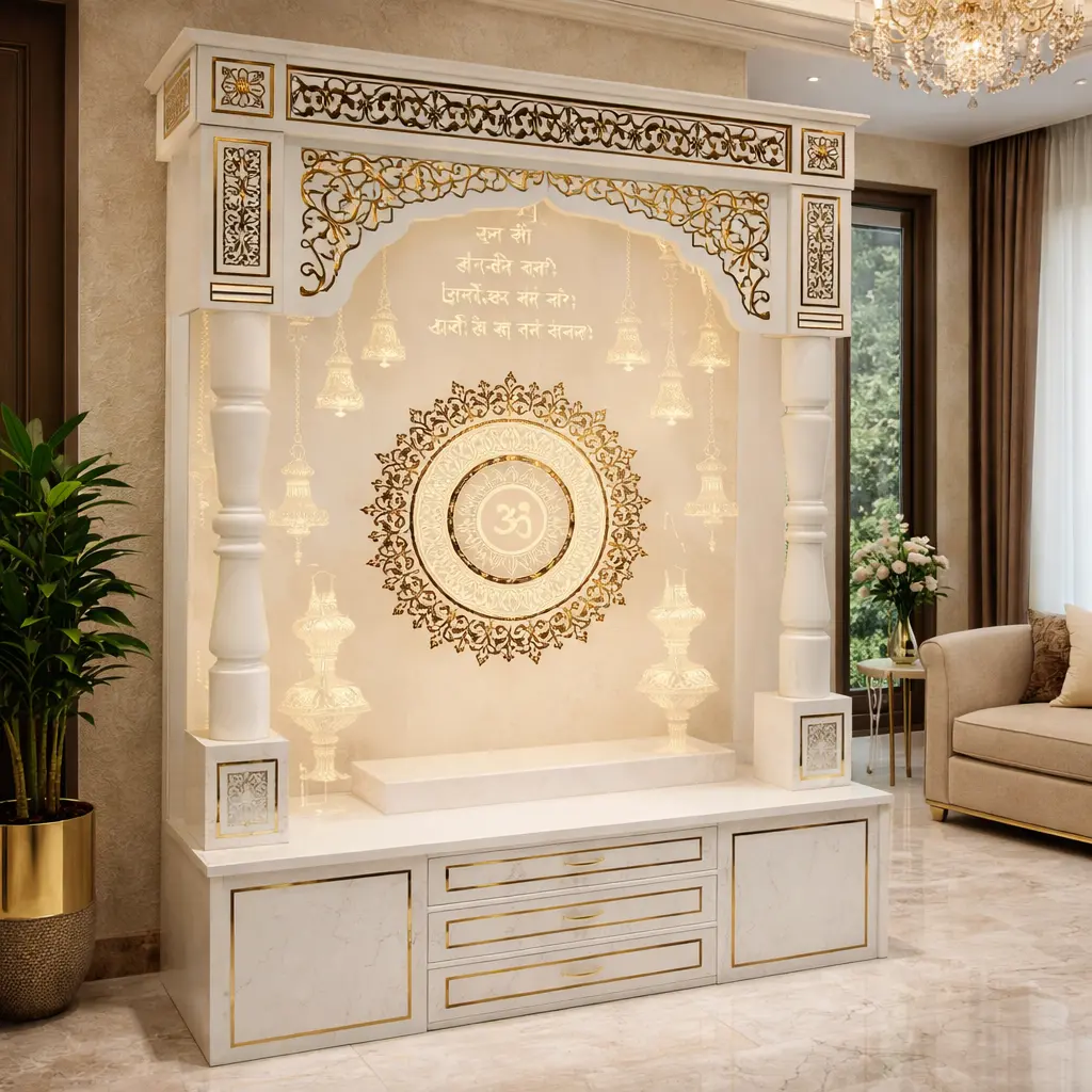 Gayatri Mantra 3d Engraving Corian Temple