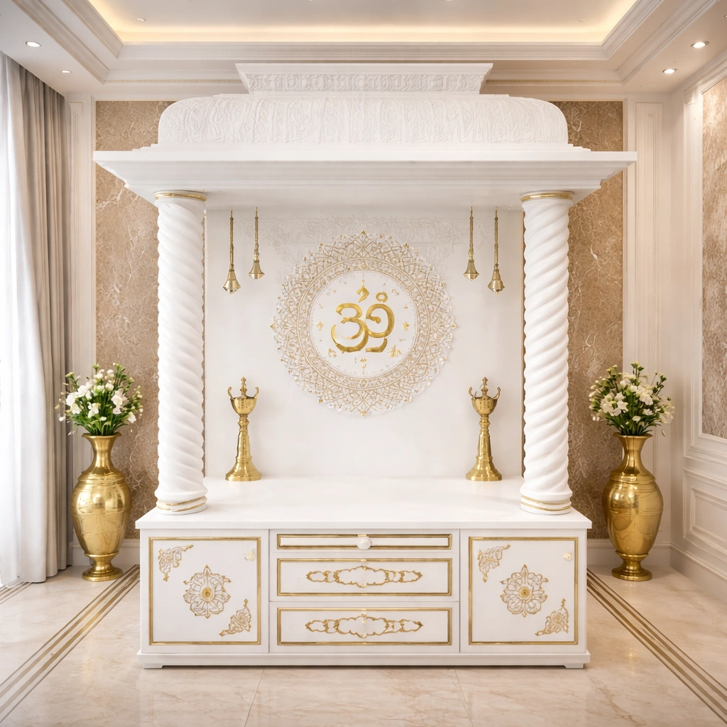 Premium White Corian Marble Temple