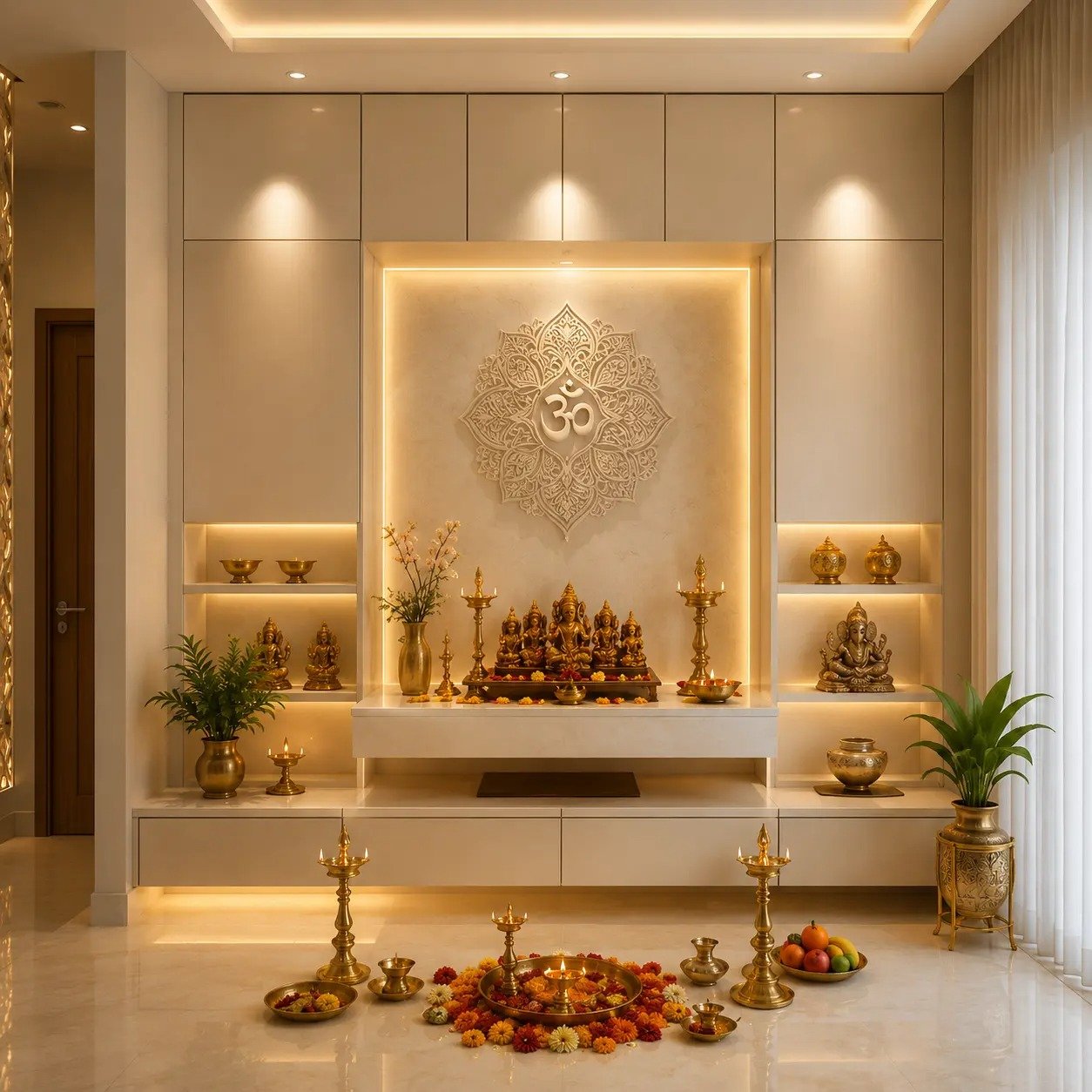 Corian Pooja Room