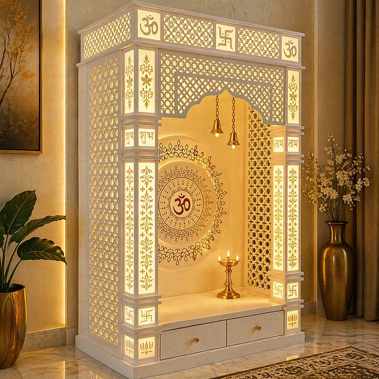 6 Feet Corian Temple Design in Visakhapatnam