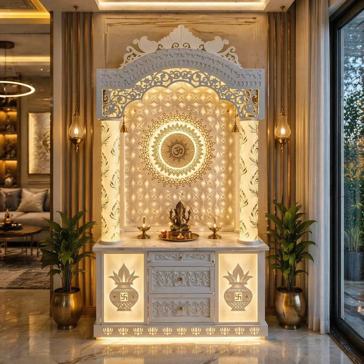 Corian Mandir Design in Visakhapatnam