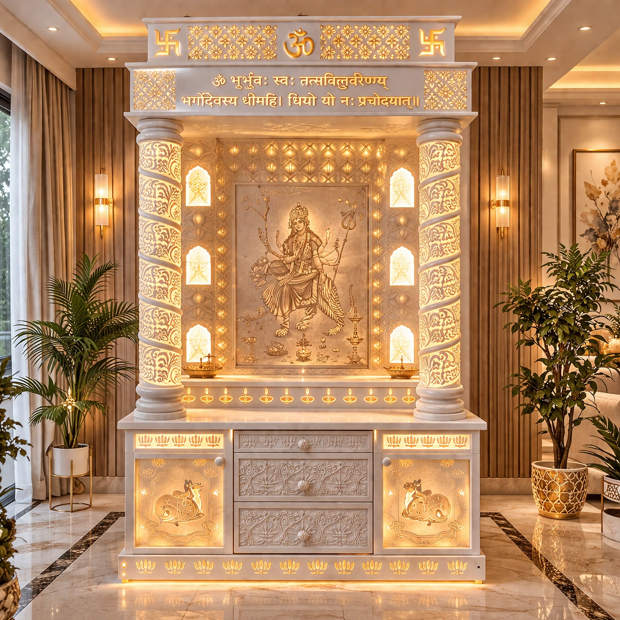 Durga Mata Corian Mandir Design in Visakhapatnam